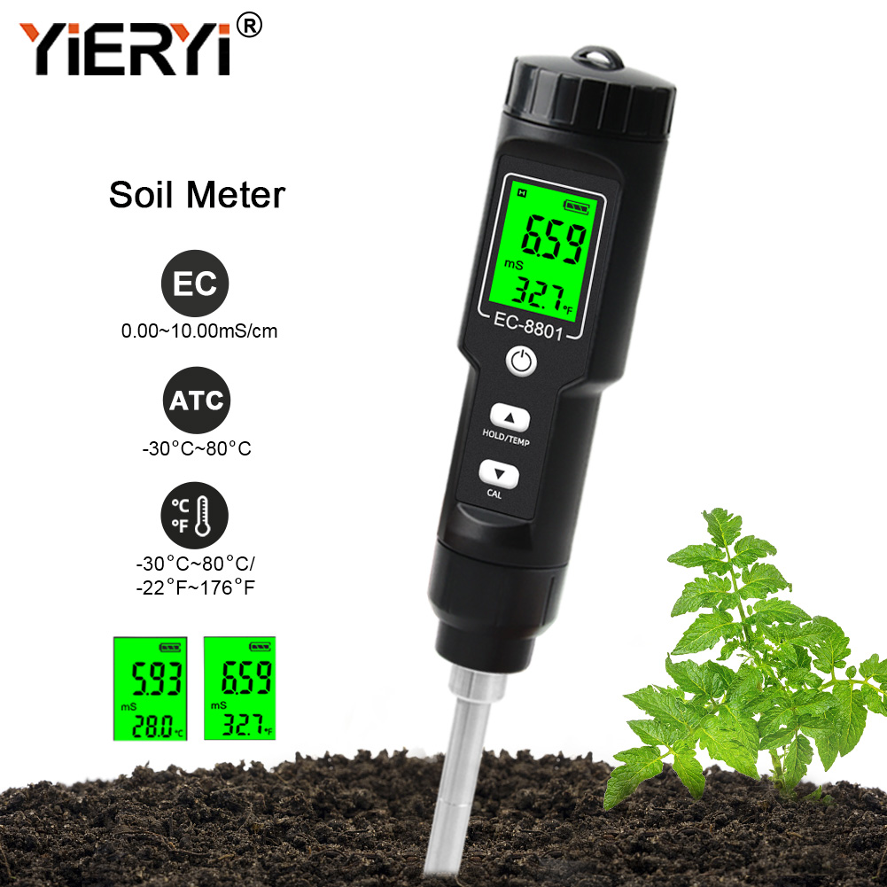 Agriculture Farming Hand Tools - Yieryi EC/อุณหภูมิเครื่องทดสอบดิน 0.00-10.00 MS/ซม.ดิจิตอลสวนเมตรเครื่องทดสอบดินเครื่องมือกระถางต้นไม้สวนการเกษตรฟาร์ม