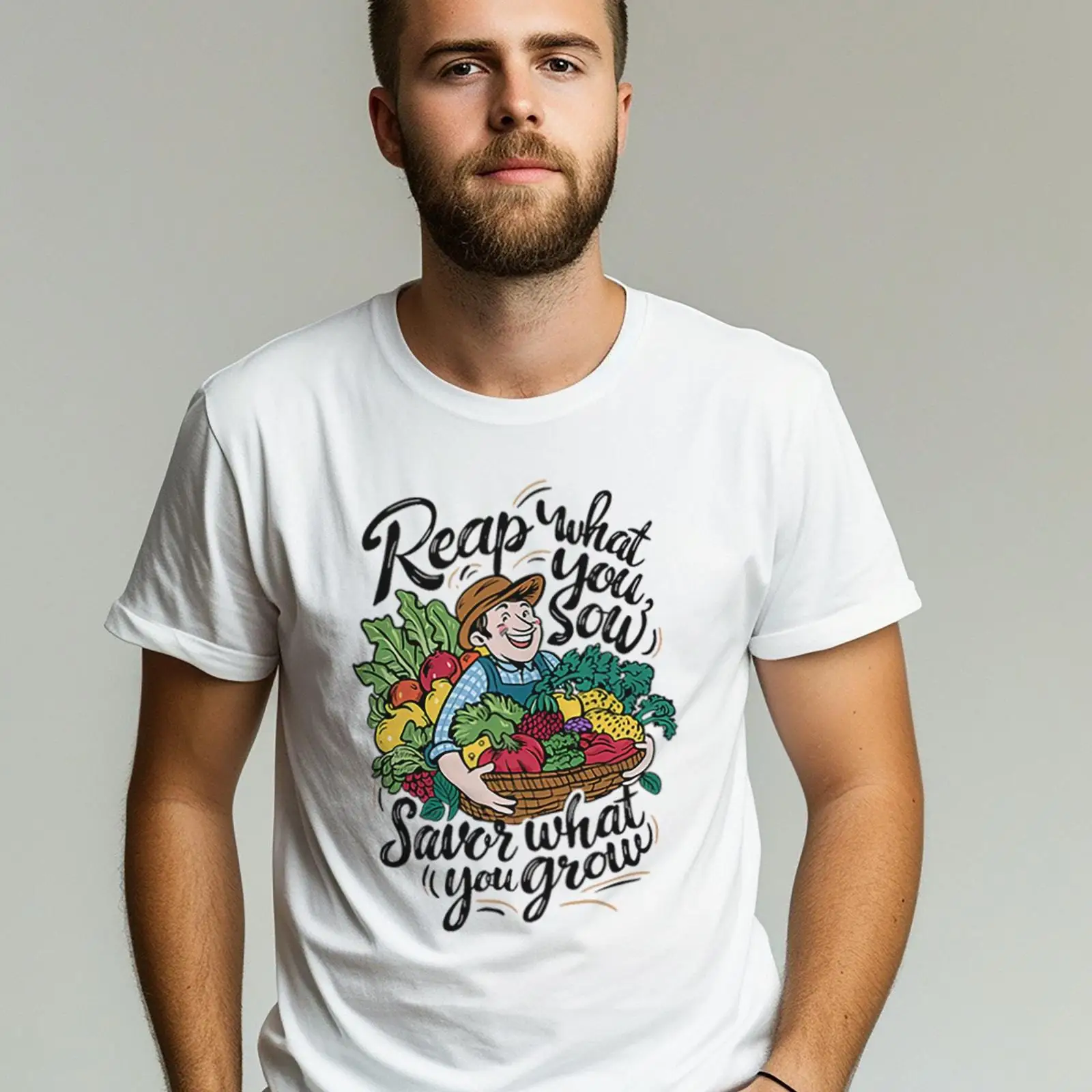 Sustainable Agriculture/Farming - เสื้อยืด Farmer's Harvest สำหรับคนรักผัก ทำสวน ชีวิตในฟาร์ม