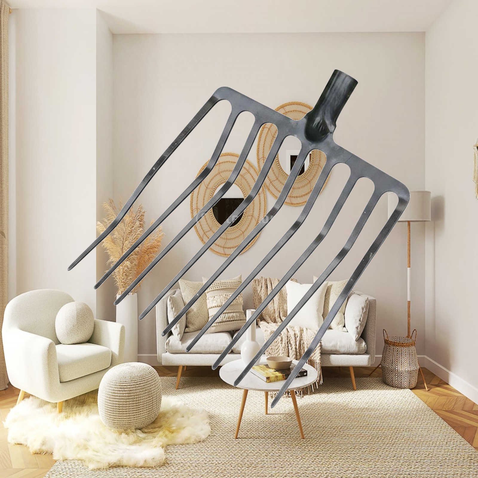 Farming Tools For Agriculture - ส้อมเกษตรกรรมแบบชิ้นเดียว หลายซี่ สำหรับเก็บเกี่ยวพืชอาหารสัตว์ เครื่องมือภาคสนามที่ทนทานสำหรับการดูแลพื้นที่